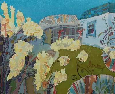 Backyard in spring